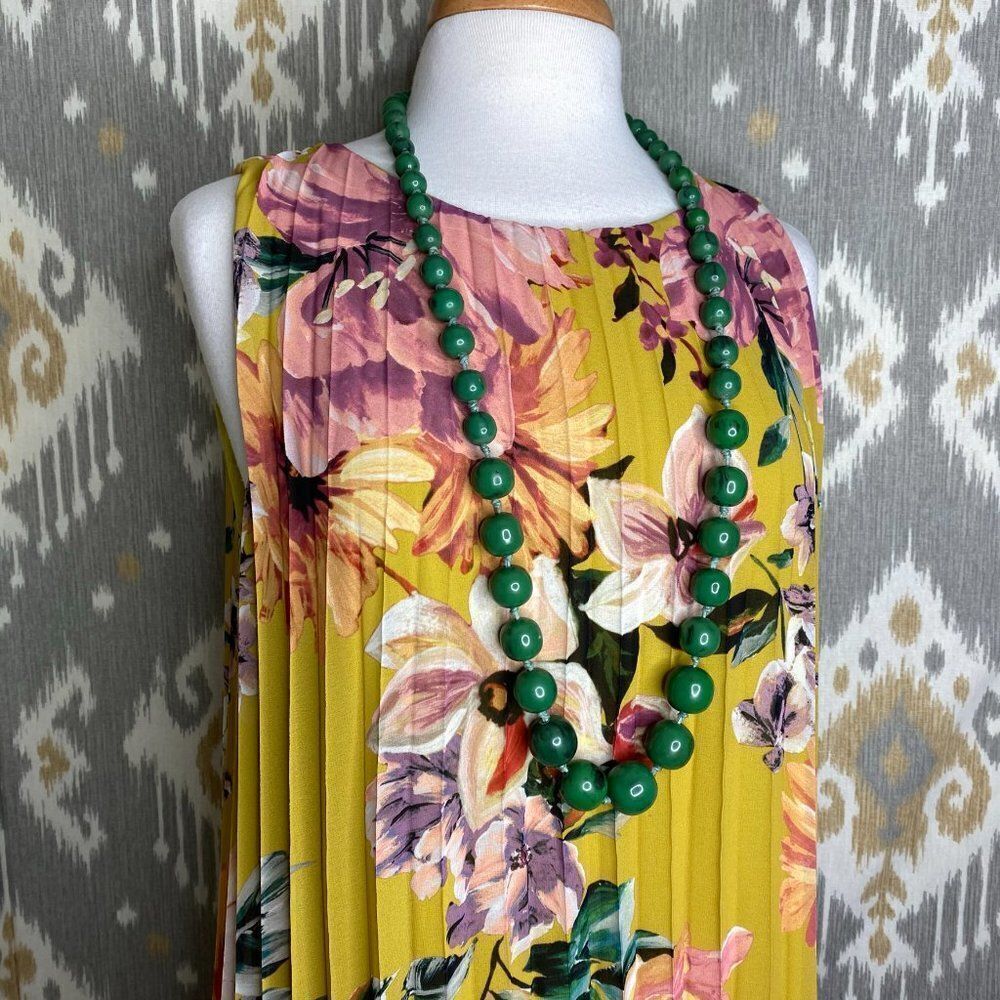 COOLPLES Pleated Yellow Floral Multi Maxi Dress - Picture 10 of 16